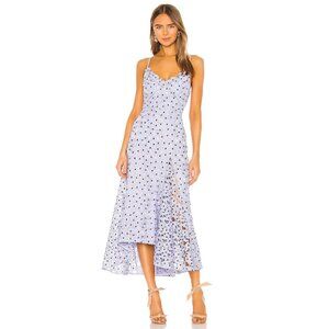 Sau Lee Polka Dot Lucy Dress in Blue 4 Womens Floral Midi Cocktail